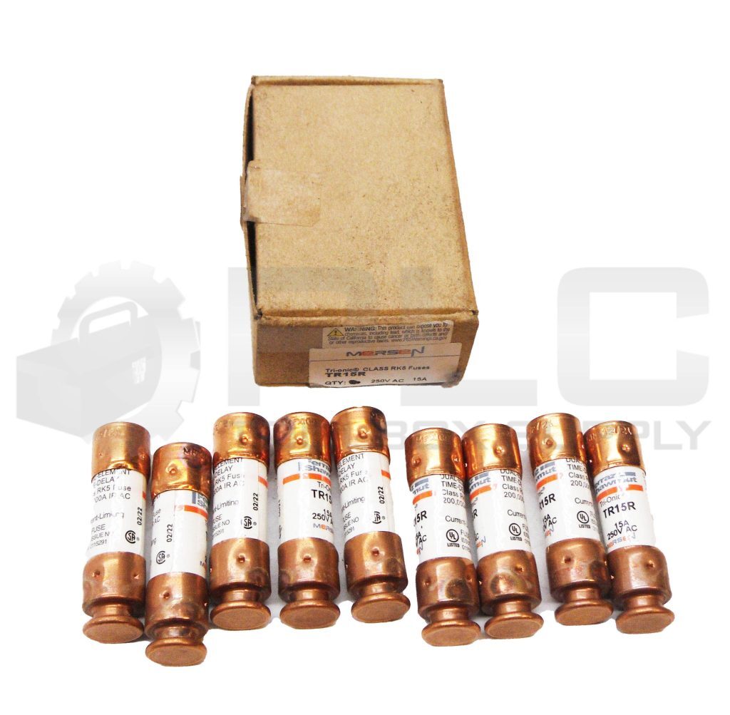 NEW BOX OF 9 MERSEN TR15R FUSE 250VAC 15A
