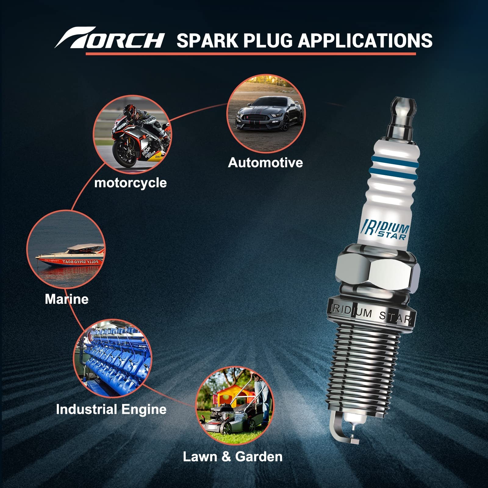 TORCH K6RTC Spark Plug Replace for Champion RC12YC,for Bosch FR7HC+,for NGK B…