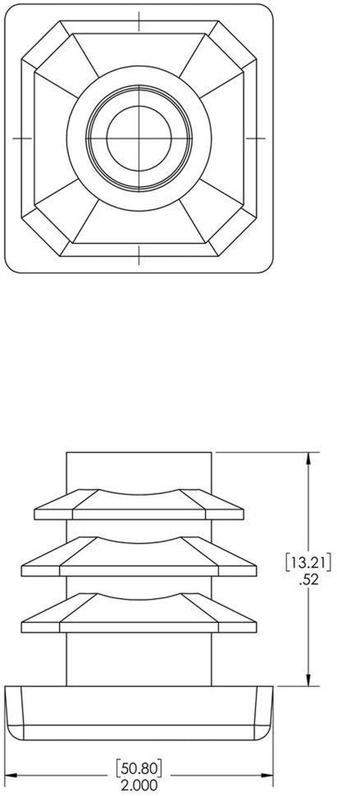 Caplugs SQR-2-4-8 – SQR Series – Plugs for Square Tubing, 100 Pack, to Fit Squar