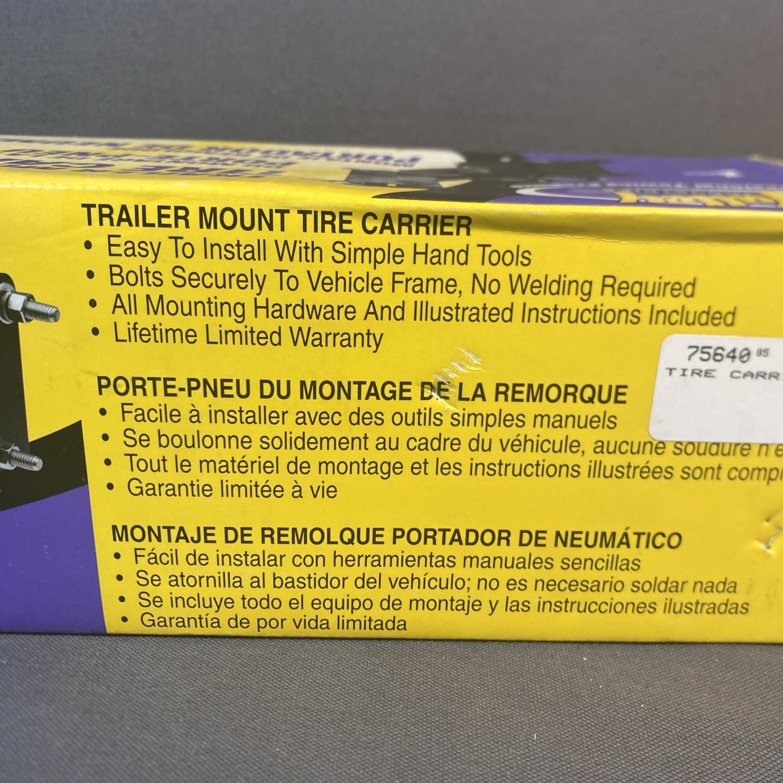 VALLEY INDUSTRIES 75640 TRAILER MOUNT SPARE TIRE CARRIER (NOS) Made in the USA
