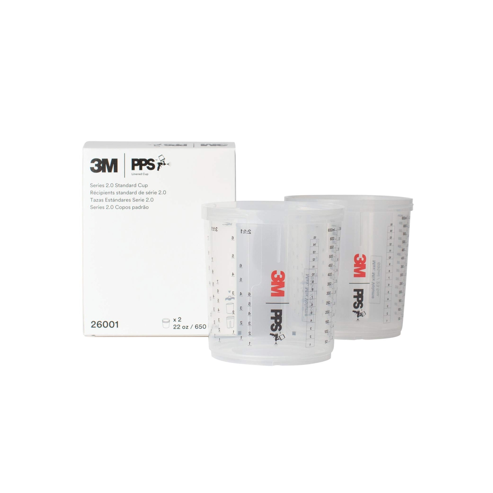 3M PPS .0 Spray Gun Cups 6001 Standard Ounces Use with Paint Gun and PPS .