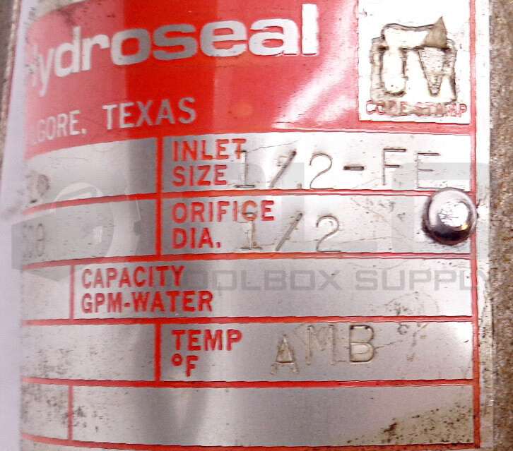 HYDROSEAL 2CRV-3L SAFETY RELIEF VALVE 500PSIG