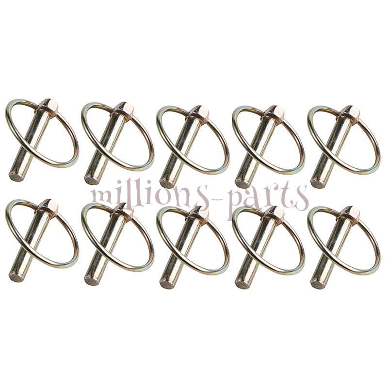 Set of (10) 3/8″ Implement Lynch Pins Fits Three-Point Tractor Hitches