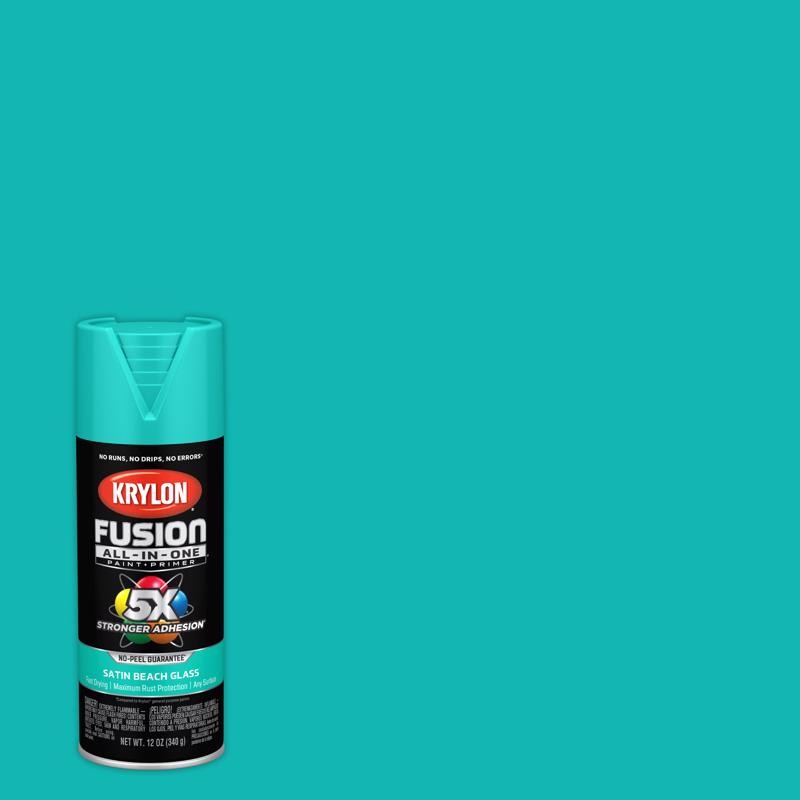 Krylon K02731007 Satin Beach Glass Fusion All-in-1 Spray Paint 12oz. (Pack of 6)
