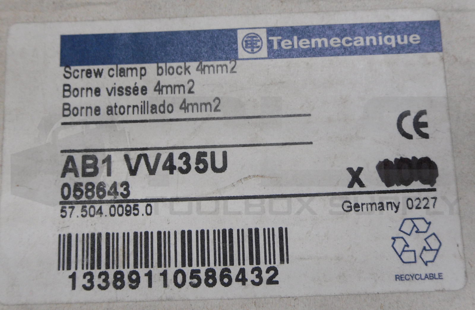 NEW BOX OF 66 TELEMACANIQUE AB1 VV435U SCREW CLAMP BLOCK 058643 *READ*