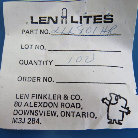 LENLITE LLL-801HR Qty of 100 per Lot LED BRIGHT RED DIFFUSED 4.3MM ROUND R/A