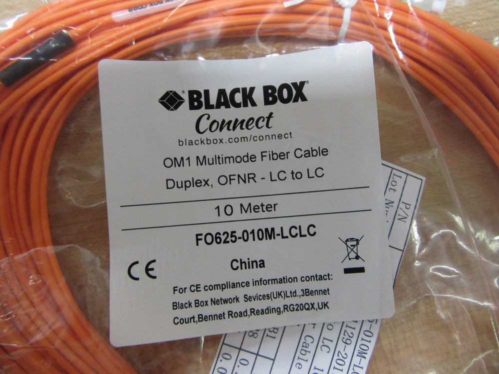 Black Box FO625-010M-LCLC OM1 Multimode Fiber Cable FO625010MLCLC (Pack of 3)