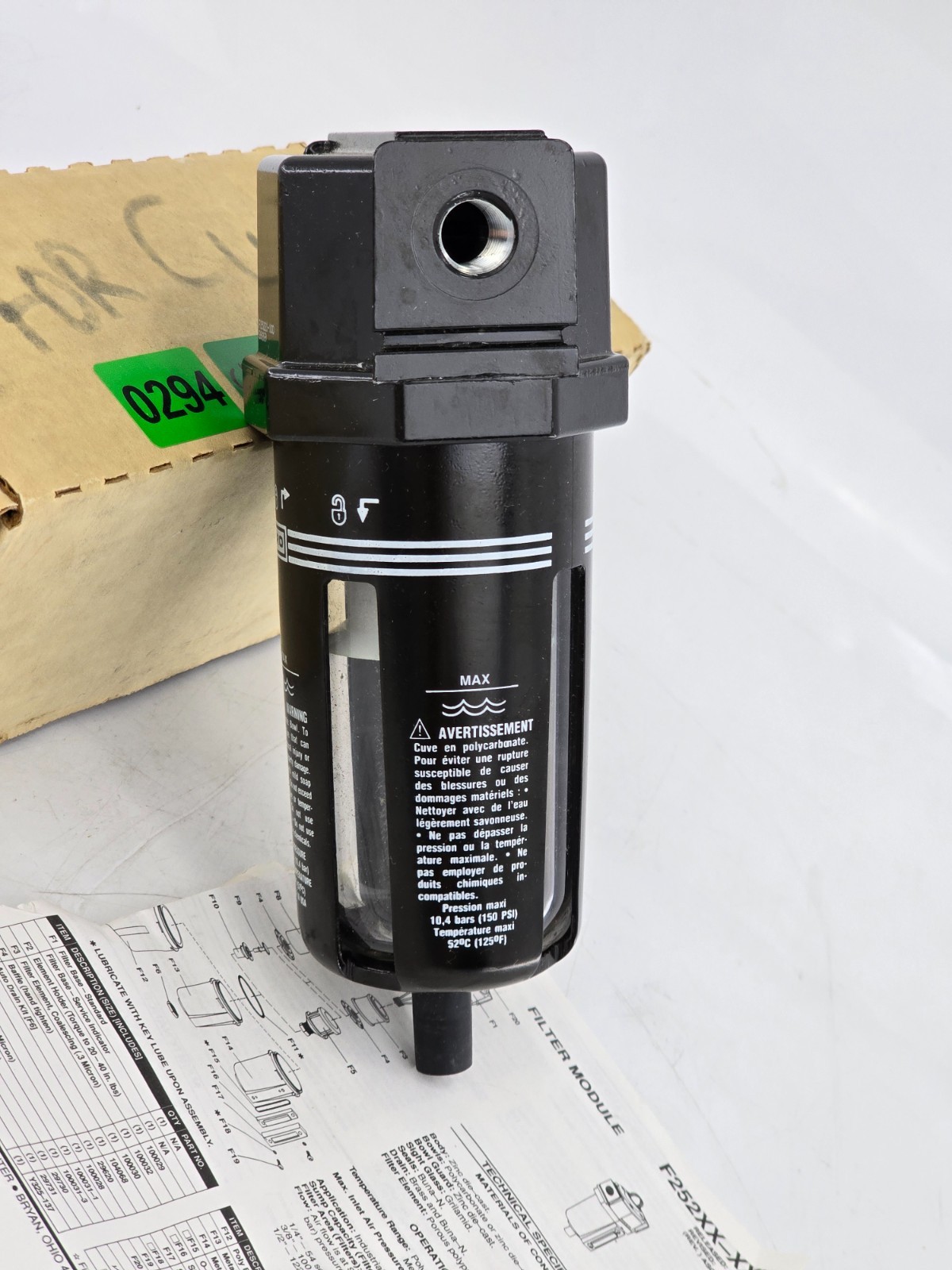 NOS Vtg – Aro F25221-100 Air 2000 ¼ Filter 150 PSI