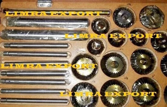 24 Piece Valve Seat & Face Cutter Set Of 24 Pcs Carbon Steel HCS with Wooden Box
