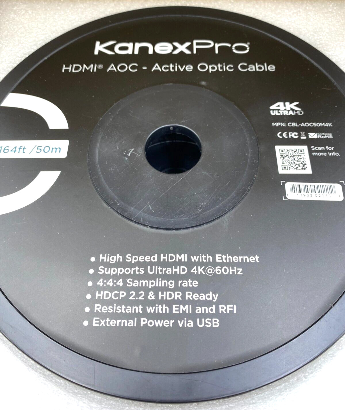 KanexPro HDMI AOC Active Optic Cable 4K 164ft CBL-AOC50M4K NIB