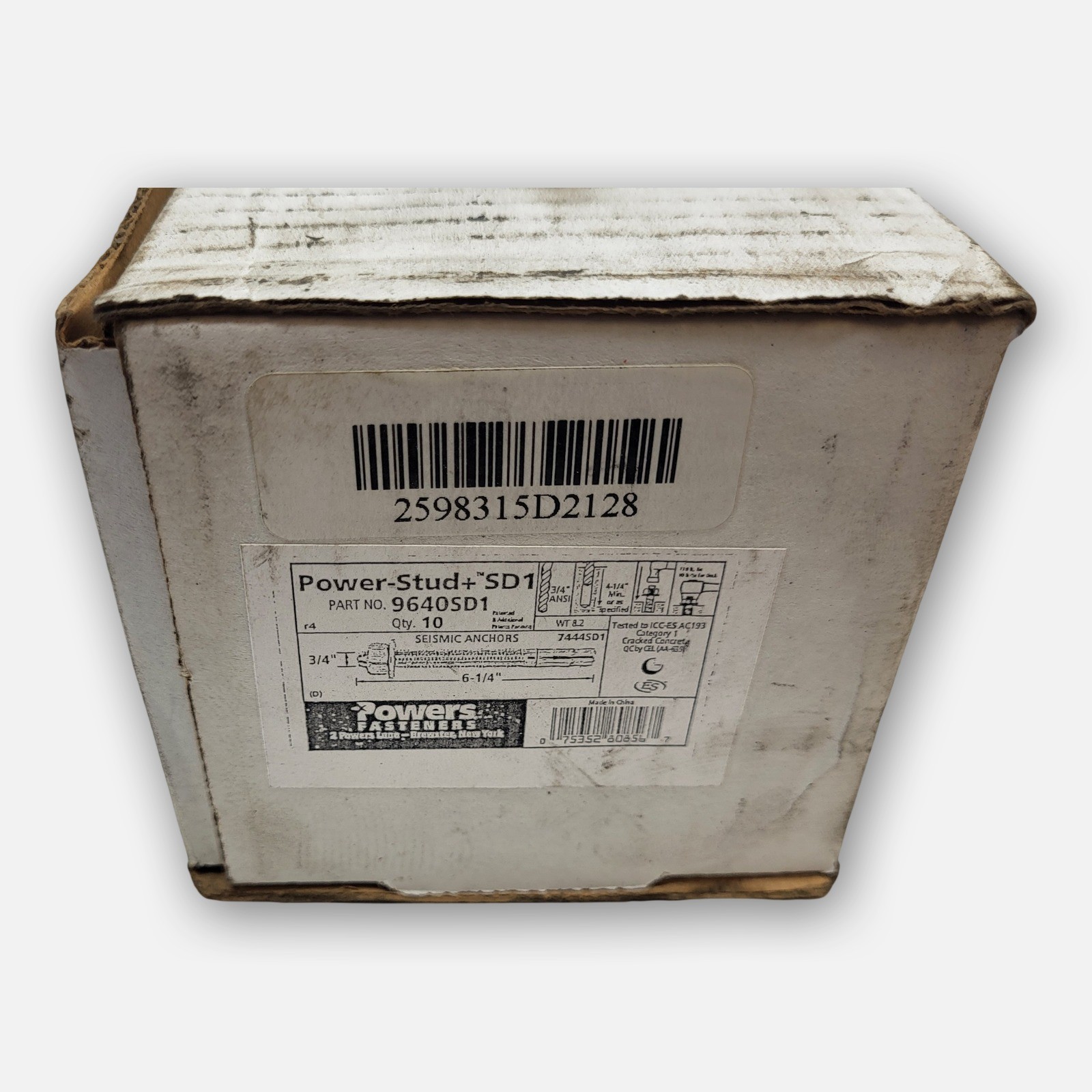 SEALED NEW BOX OF 10 POWERS FASTENERS 9640SD1 ANCHORS 3/4″ X 4-1/4″ *READ*