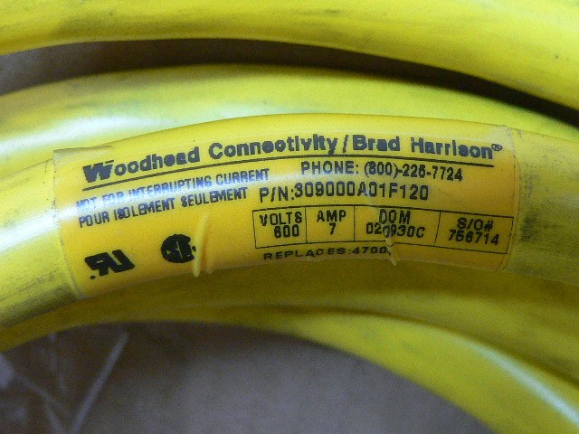 Brad Harrison / Woodhead 309000A01f120 Female 9P 6-1/2 Ft 16/9 Awg Pvc Corp