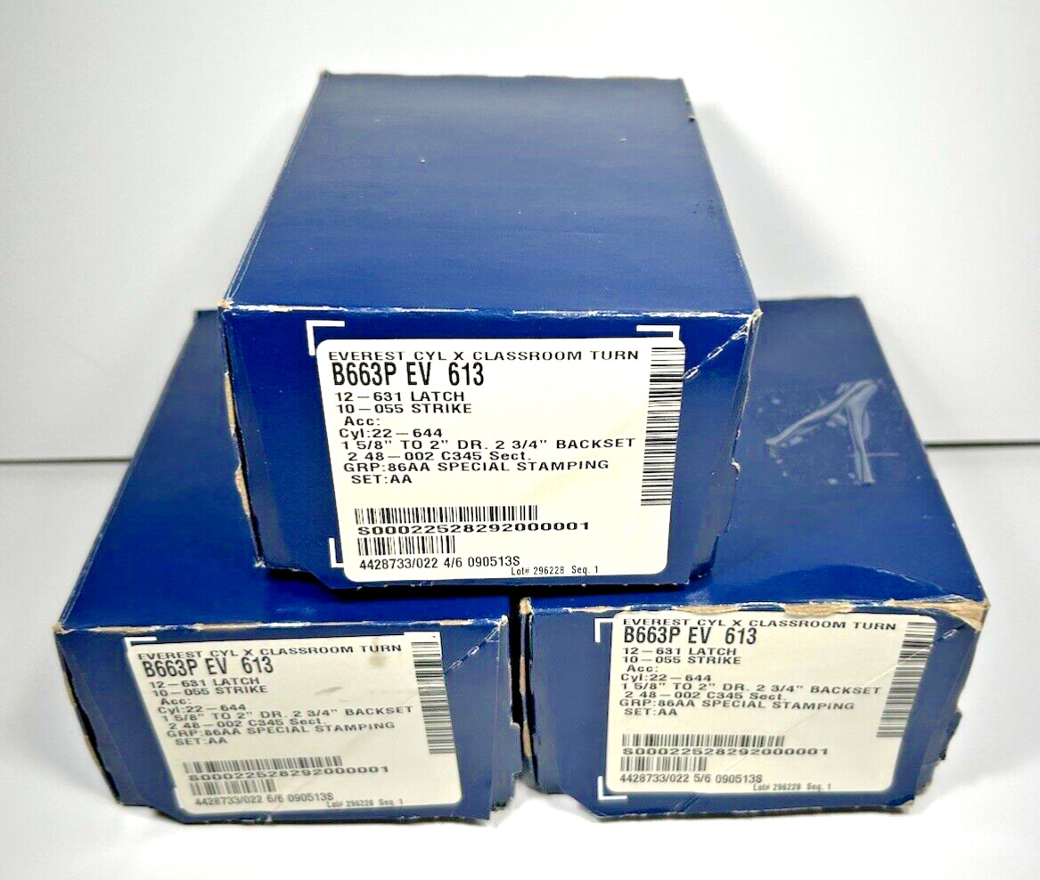 SCHLAGE B663P EV 613 Everest CYL X Classroom Turn NOS Bronze