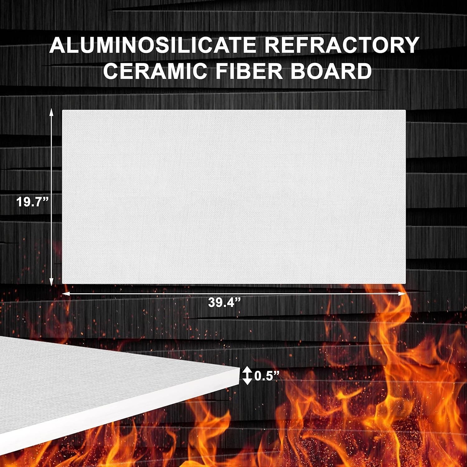 Ceramic Fiber Board,1/2″ x 19.7″ x 39.4″, Thermal Insulation Board, High Temp