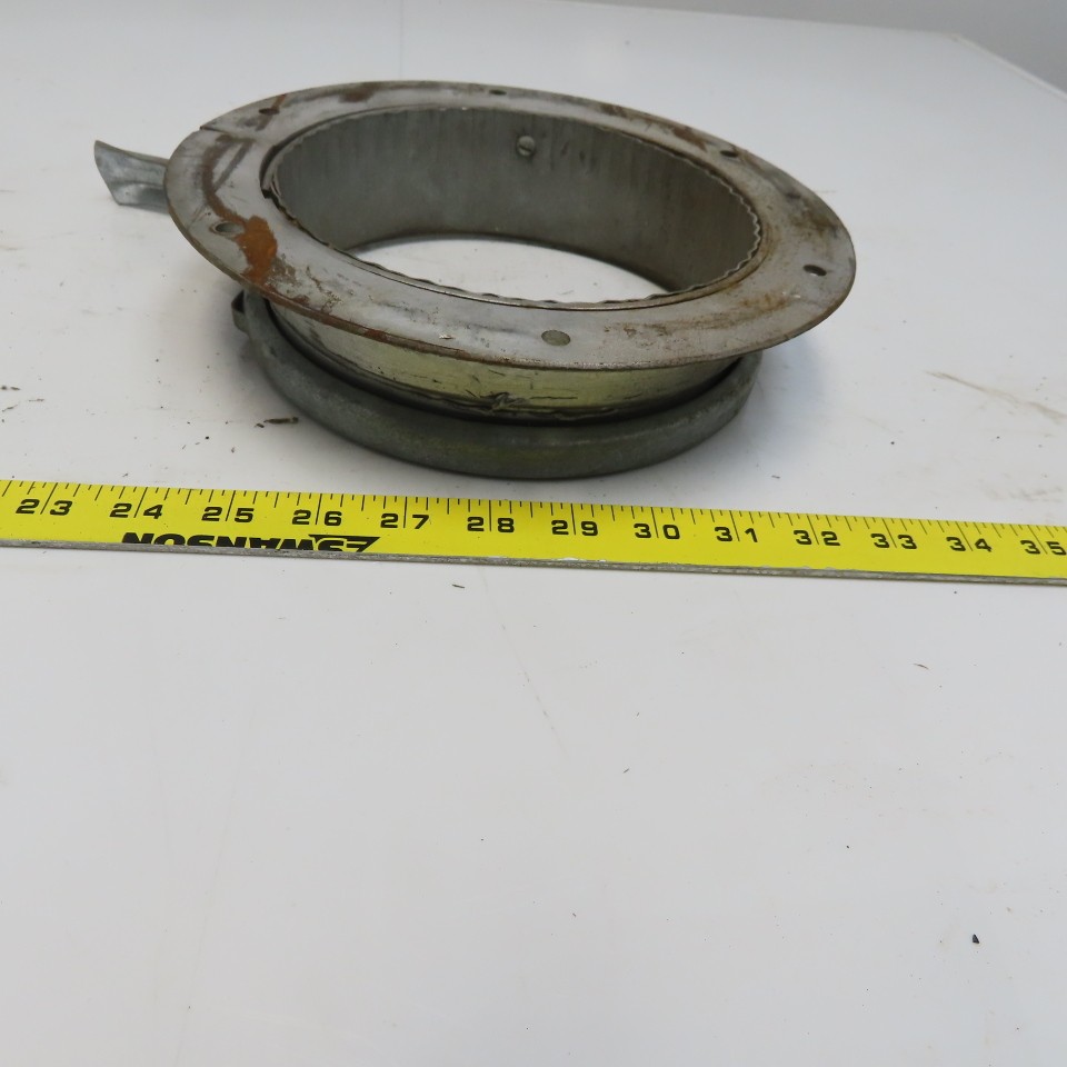 Quick-Clamp Rolled Edge Duct Nipple Flange 7″ Dia x 2″ Galvanized Steel W/Clamp
