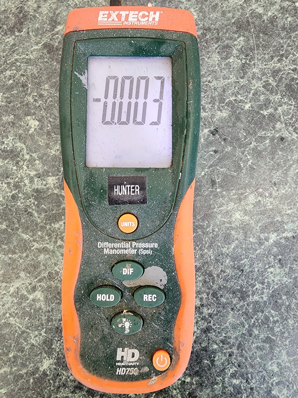 Extech HD750 Differential Pressure Manometer – 5PSI