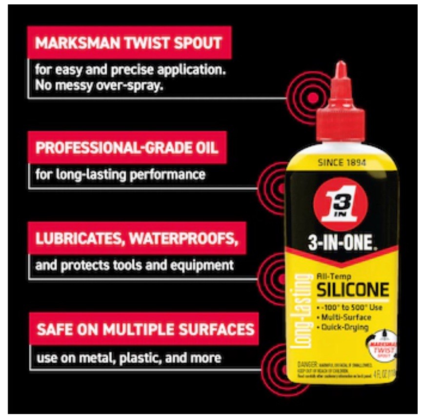 3-IN-ONE All Temp SILICONE Liquid LUBRICANT High & Low Temperature Three 1 12000