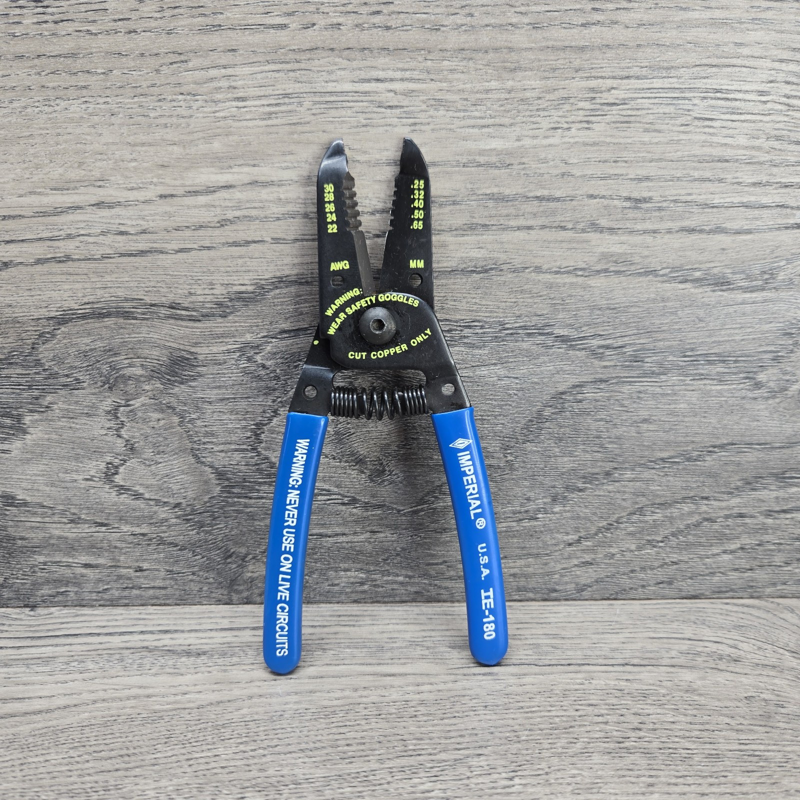 Imperial IE-180 Wire Stripper USA Made 30 AWG to 22 AWG Max Capacity Steel