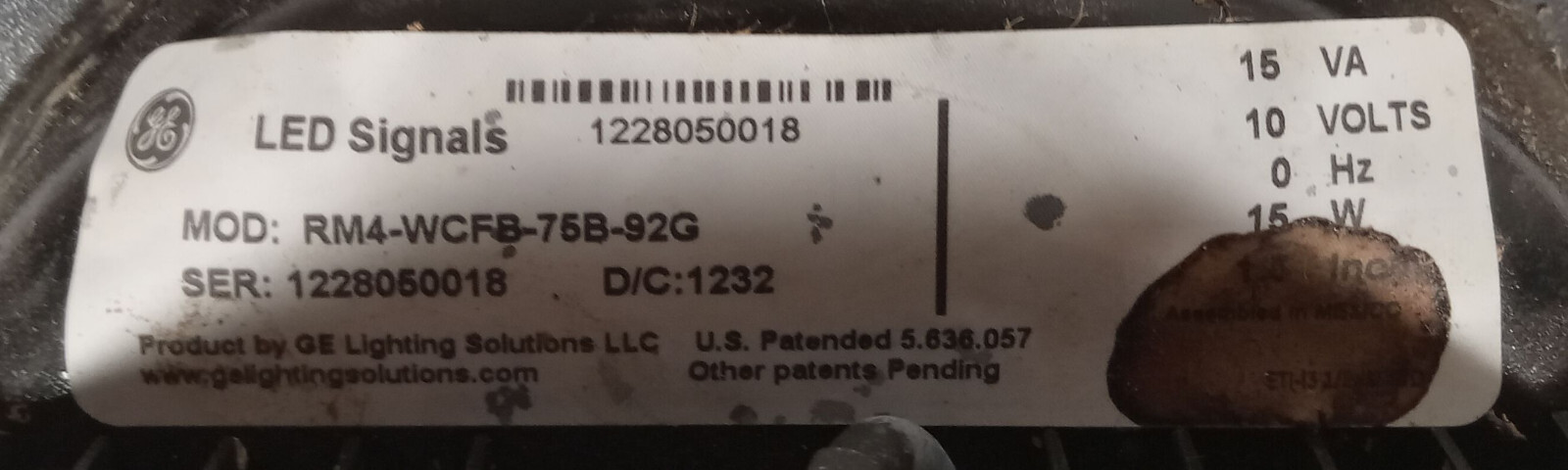 1 NEW GE RM4-WCFB-75B-92G WHITE LED SIGNAL LIGHT NIB ***MAKE OFFER***