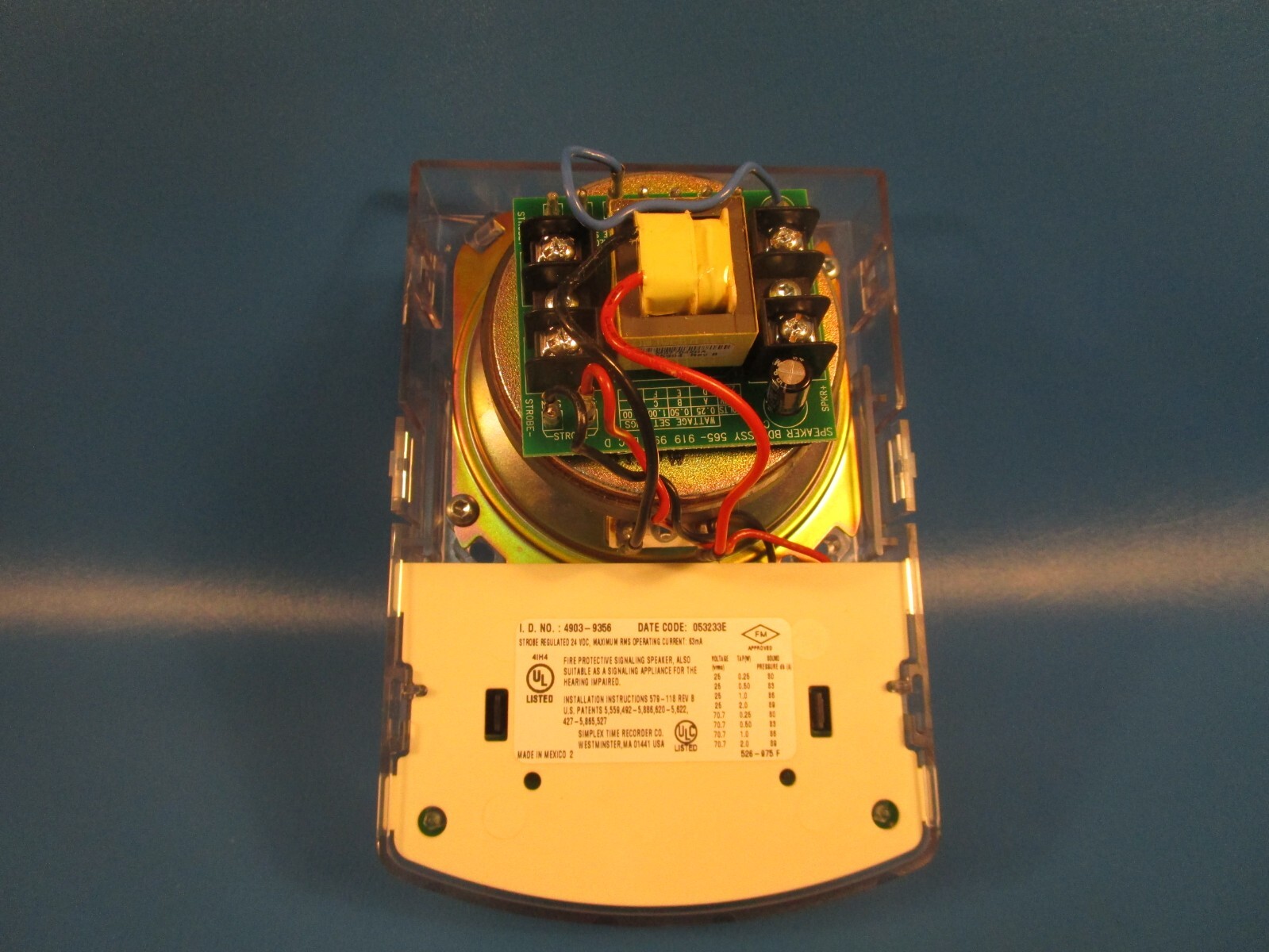 SIMPLEX 0626805, TRUEALERT SIREN AND STROBE, 4903-9356 S/V ASSY 15CD RED