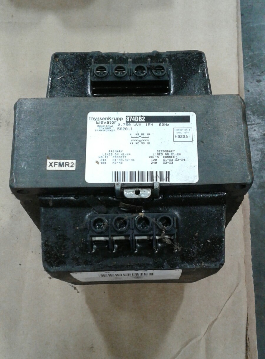Thyssen Krupp Core & Coil Transformer 874DB2 KVA 0.750 1 P 60 hz #1029KWA7PR2