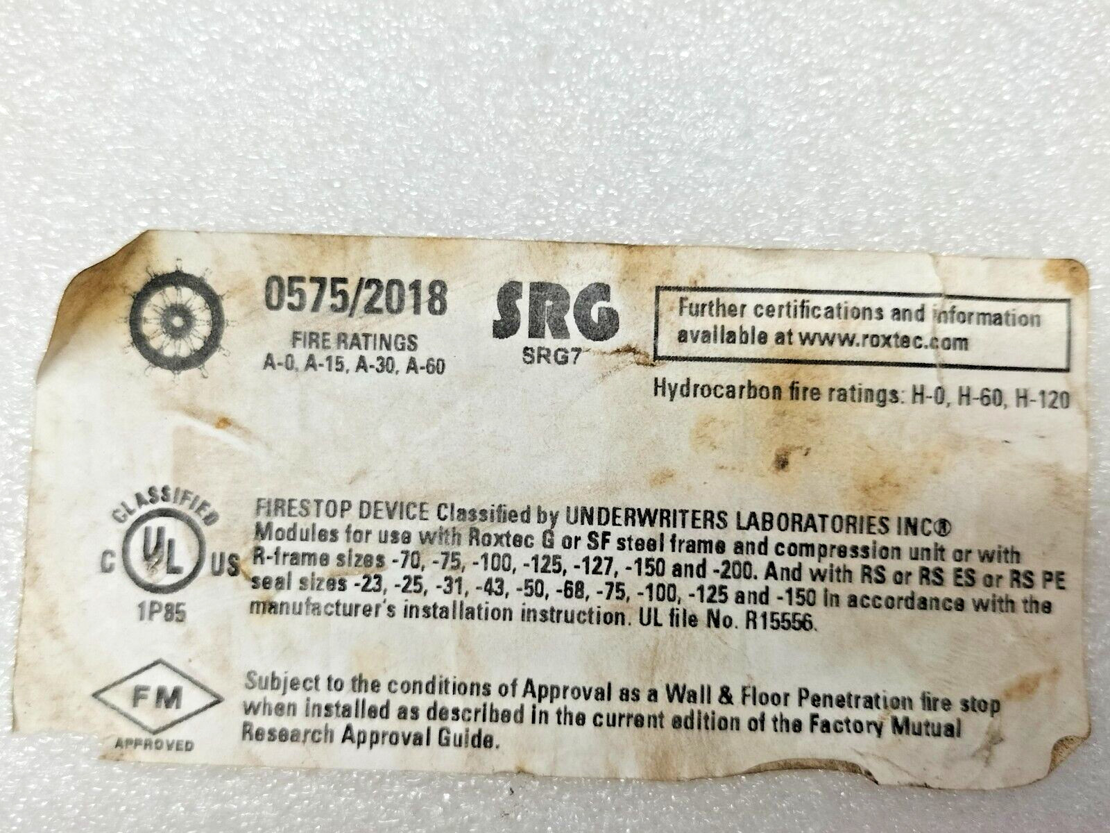 ROXTEC RS 150 AISI316 WOC ROUND SEAL FOR CABLE/PIPES RS00001501023