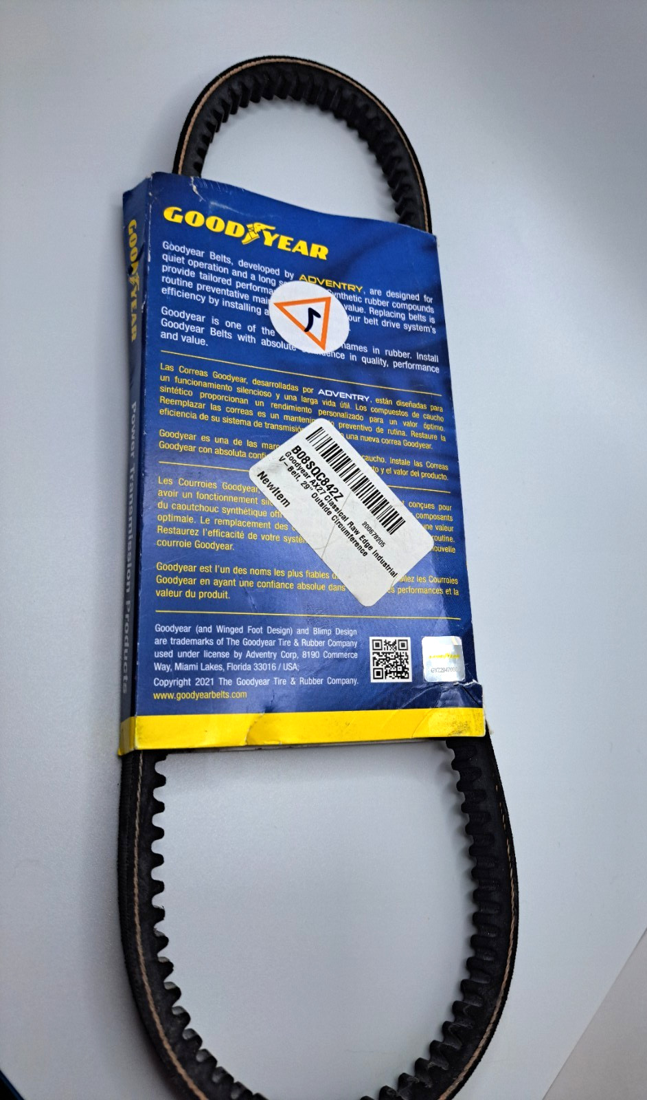 AX27 Goodyear Classic Cogged V-Belt 29″ Effective Length