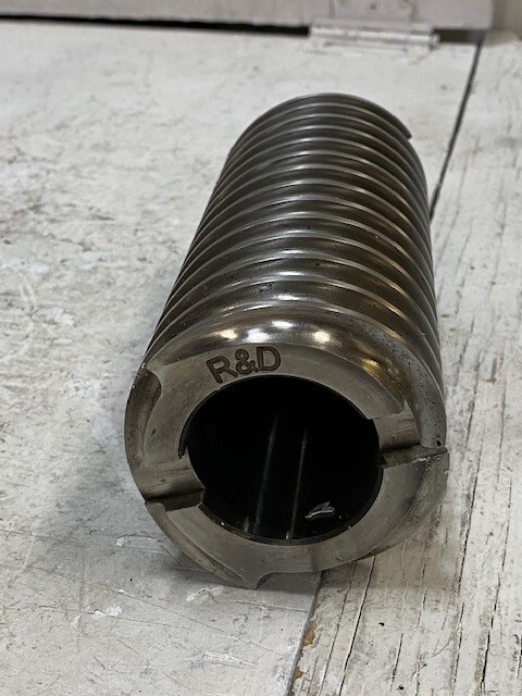 R&D 8″x3″ Pointed Worm Screw for Cheese/Corn Puff Extruder Machine (K1)