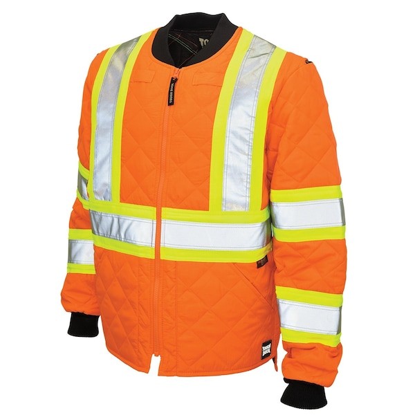 Tough Duck S43211 Hi-Vis Quilted Safety Jacket, 100% Polyester, Fluorescent
