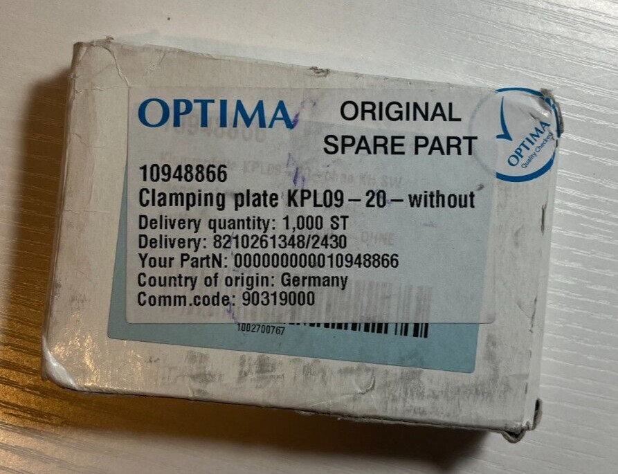 OPTIMA 10948866 Clamping Plate KPL09-20-Without