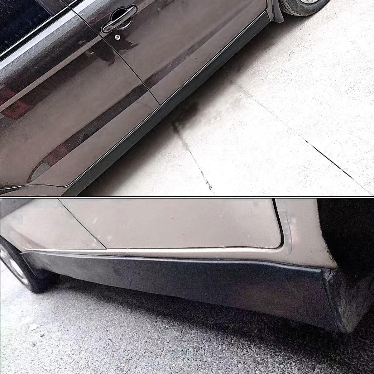 2pcs 7.2ft*5.1in Side Skirts for Cars Universal,Universal Rubber Anti-Scratch…