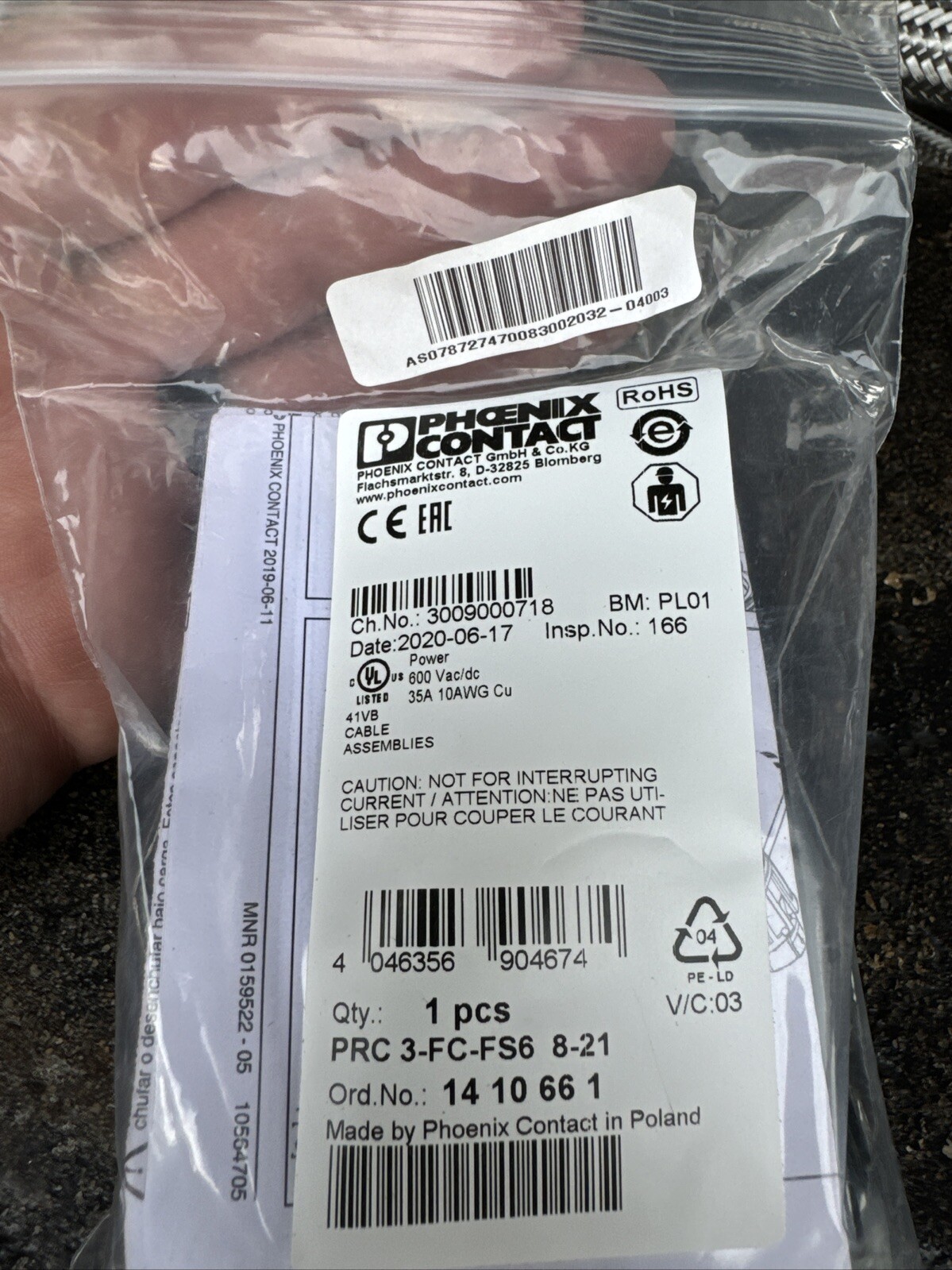 1pcs PHOENIX CONTACT 1410661 Module PRC 3-FC-FS6 8-21 U.S. Seller