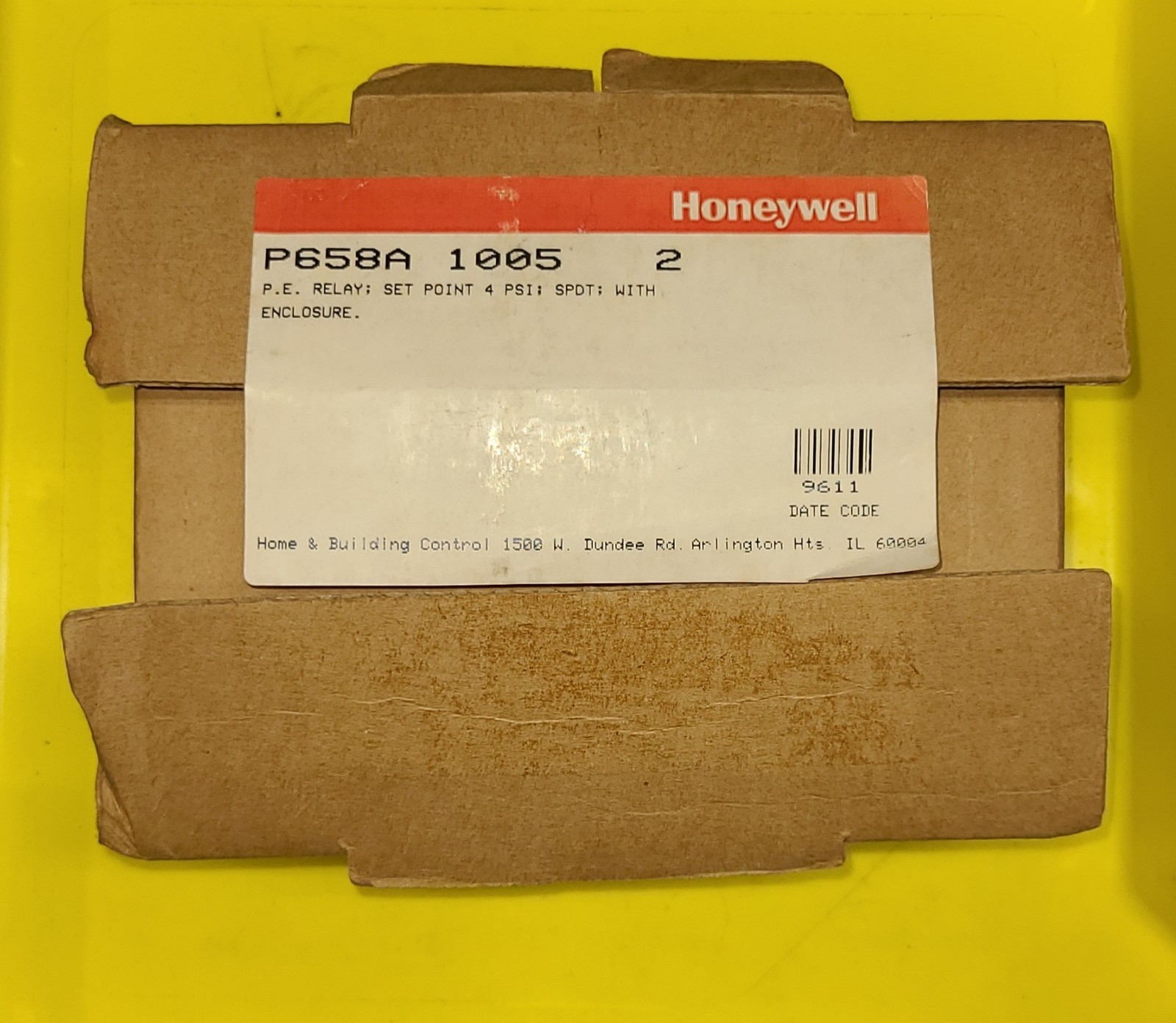 Honeywell P658A-1005 Pneumatic Electric Relay Refrigeration Switch