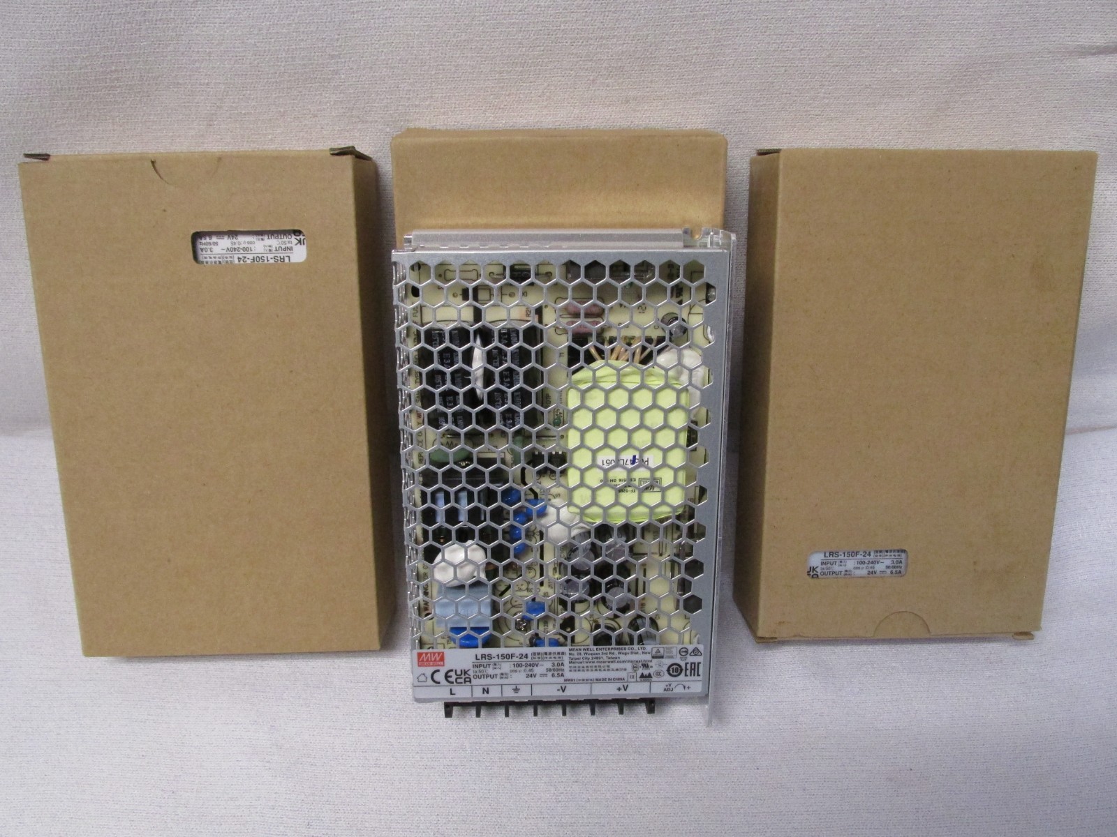 LOT OF 3 Mean Well LRS-150F-24 AC/DC Power Supply-1 Output – 24V@6.5A-156W NEW