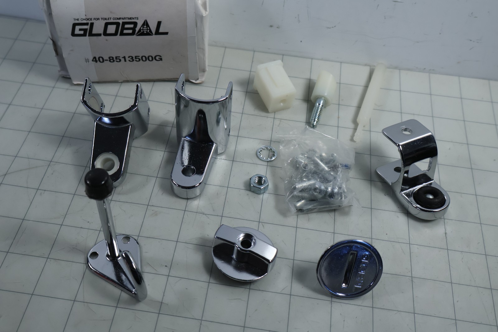 Global 40-8513500G Standard Door Hardware Kit Chrome Finish NEW
