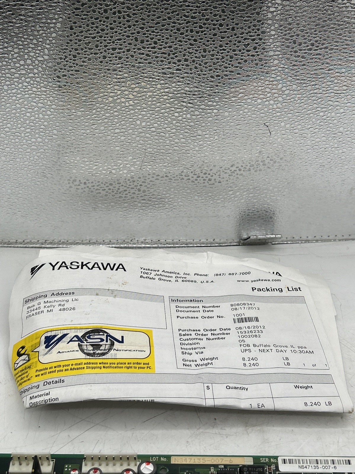 YASKAWA NS47135-007-6 ETC620013.40-S0177 YPHT11014-1A