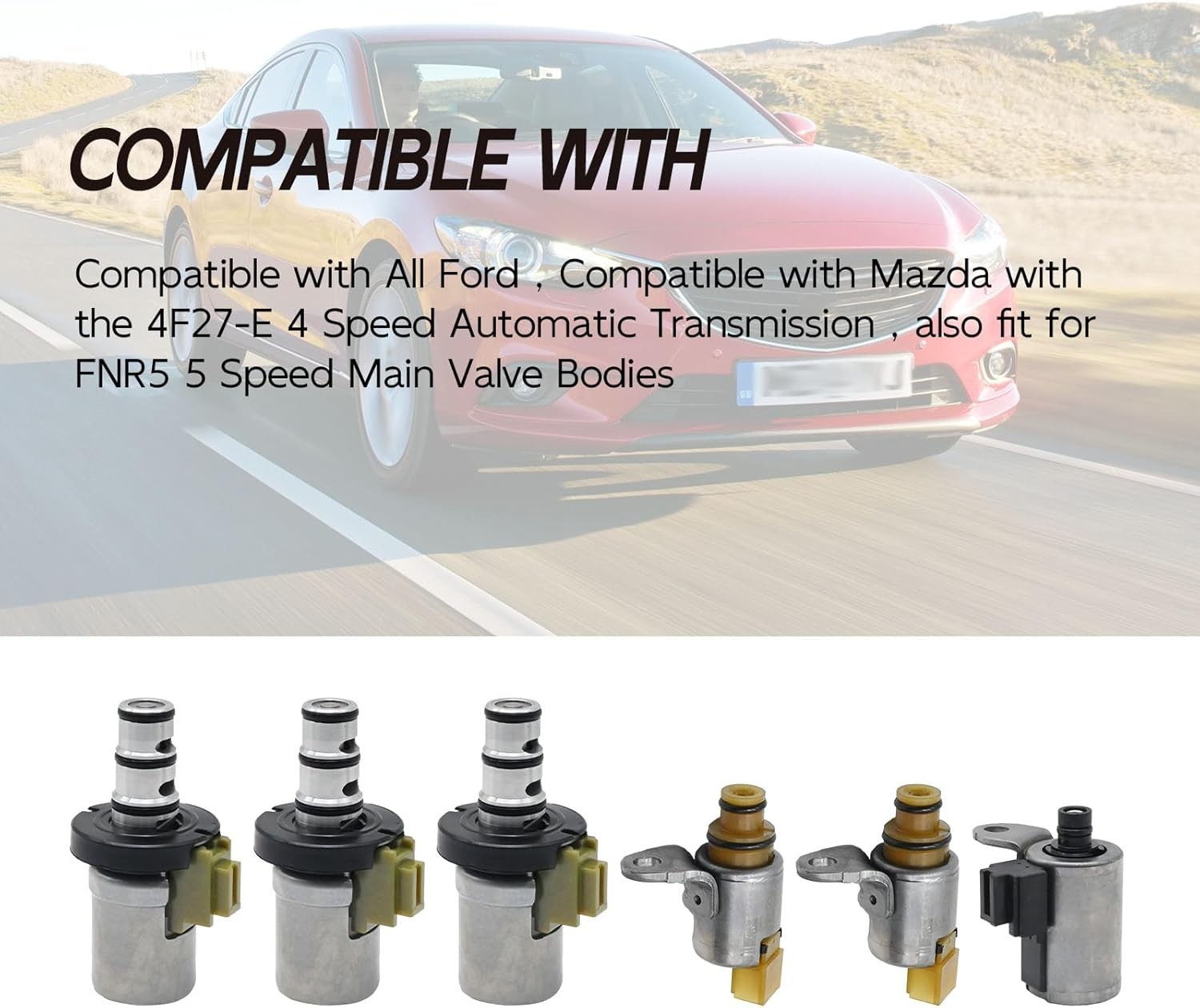 6Pcs Transmission Shift Solenoid Kit EPC PWM 4F27E Replacement for Ford Fiest…