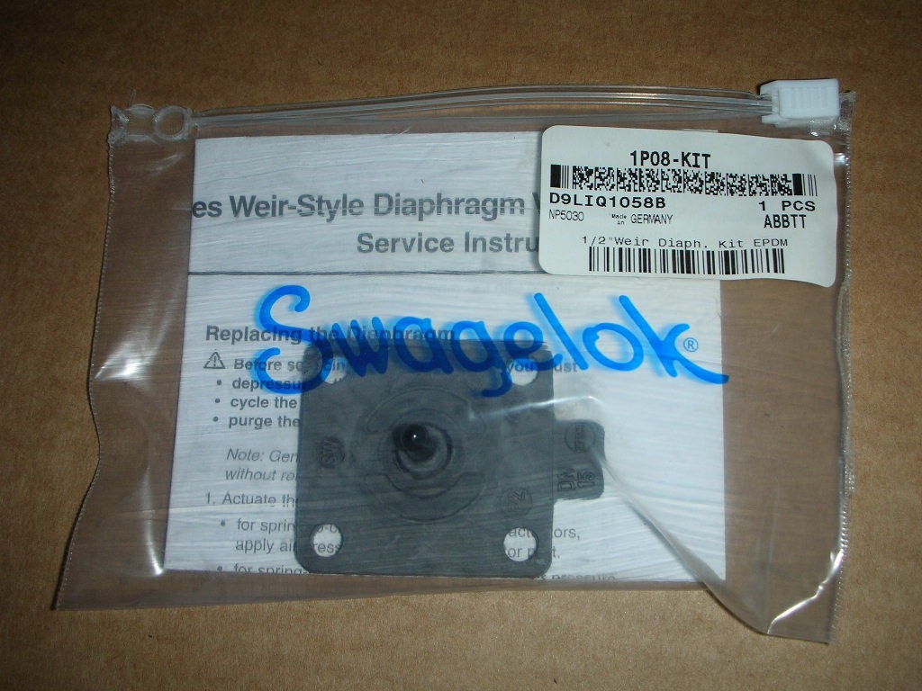 Swagelok GS Anderson 1P08-Kit EPDM Diaphragm for 1/2” DN15 Weir Style Valve 1P8