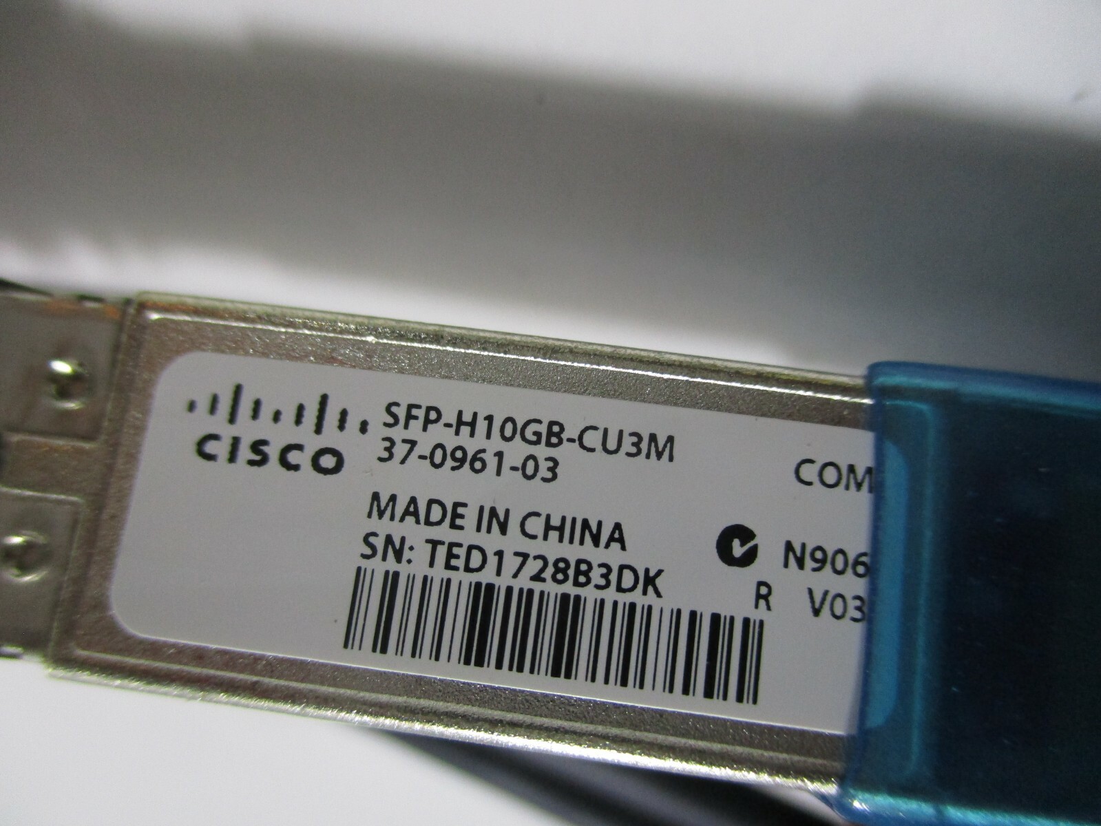 Cisco 37-0961-03 SFP-H10GB-CU3M 10GBASE-CU 10Gb SFP+ 3M Passive Cable