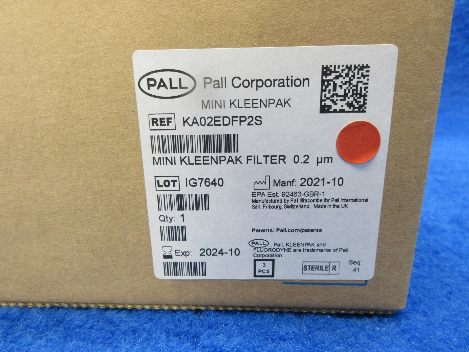 Pall Mini Kleenpak Filter KA02EDFP2S 0.2um 3 pack – NEW – EXP 2024-10