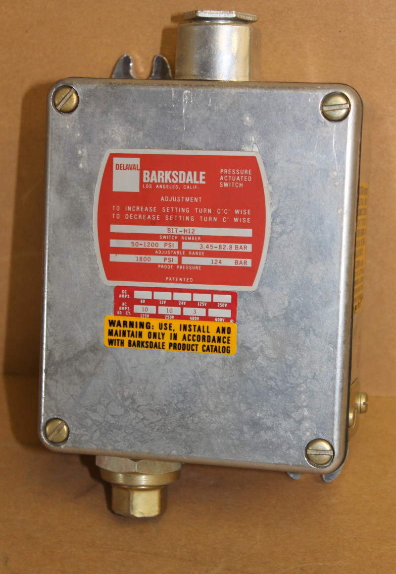 Pressure switch, Adjustable 50 to 1200 psi, B1T-H12 Barksdale