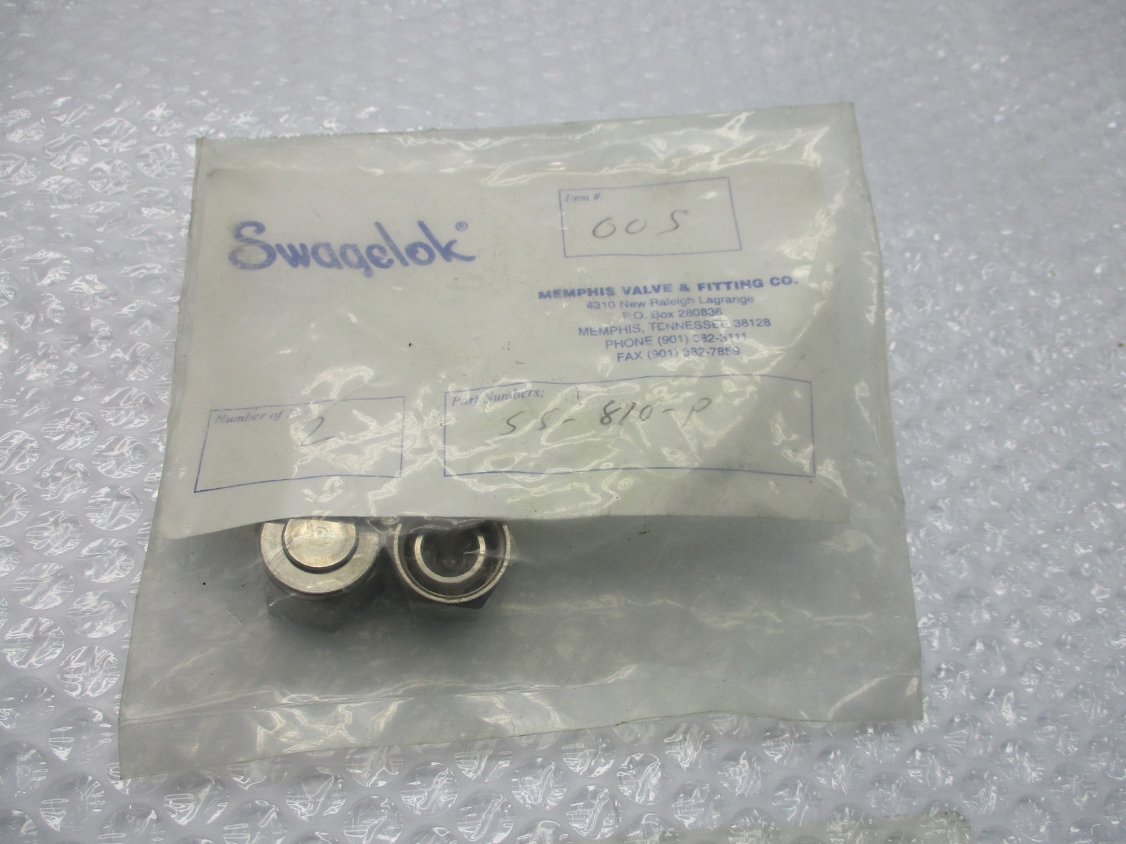 SWAGELOK SS-810-P PLUG PKG OF 2 NSMP