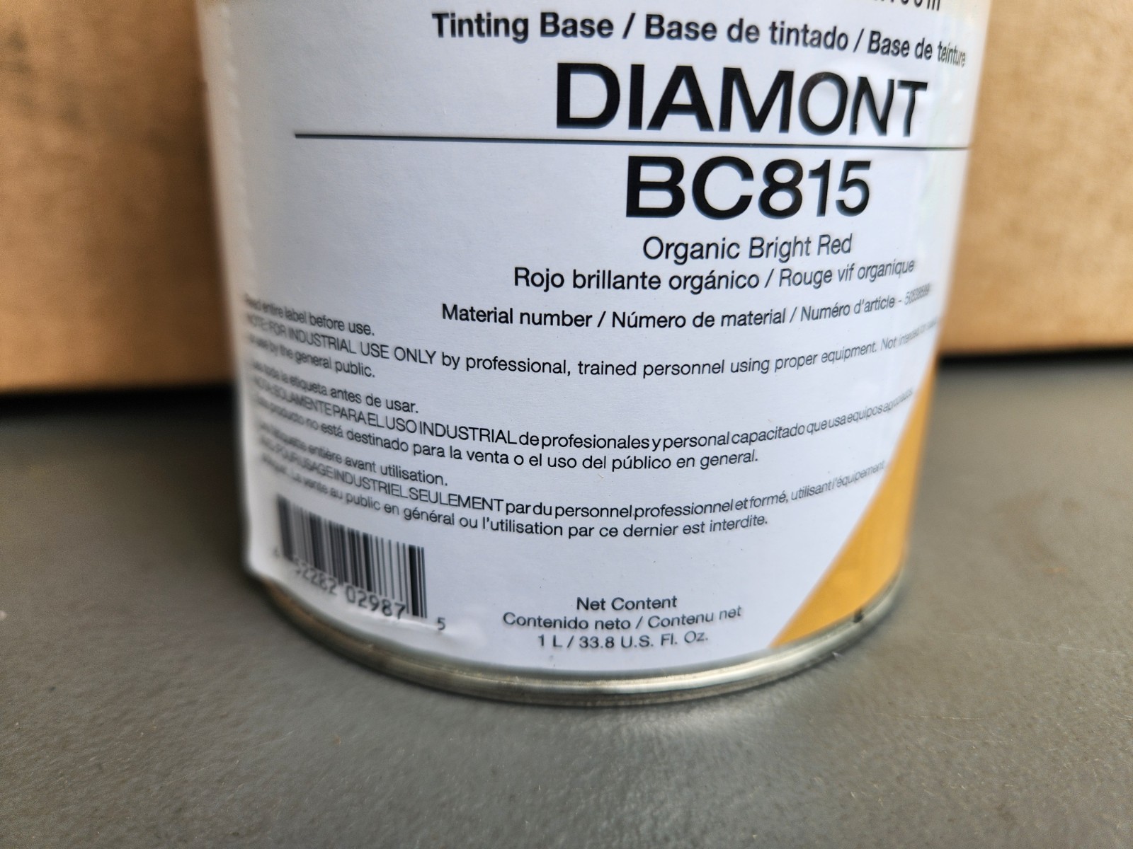 R-M Diamont BC815 Organic Bright Red Tinting Base 1L
