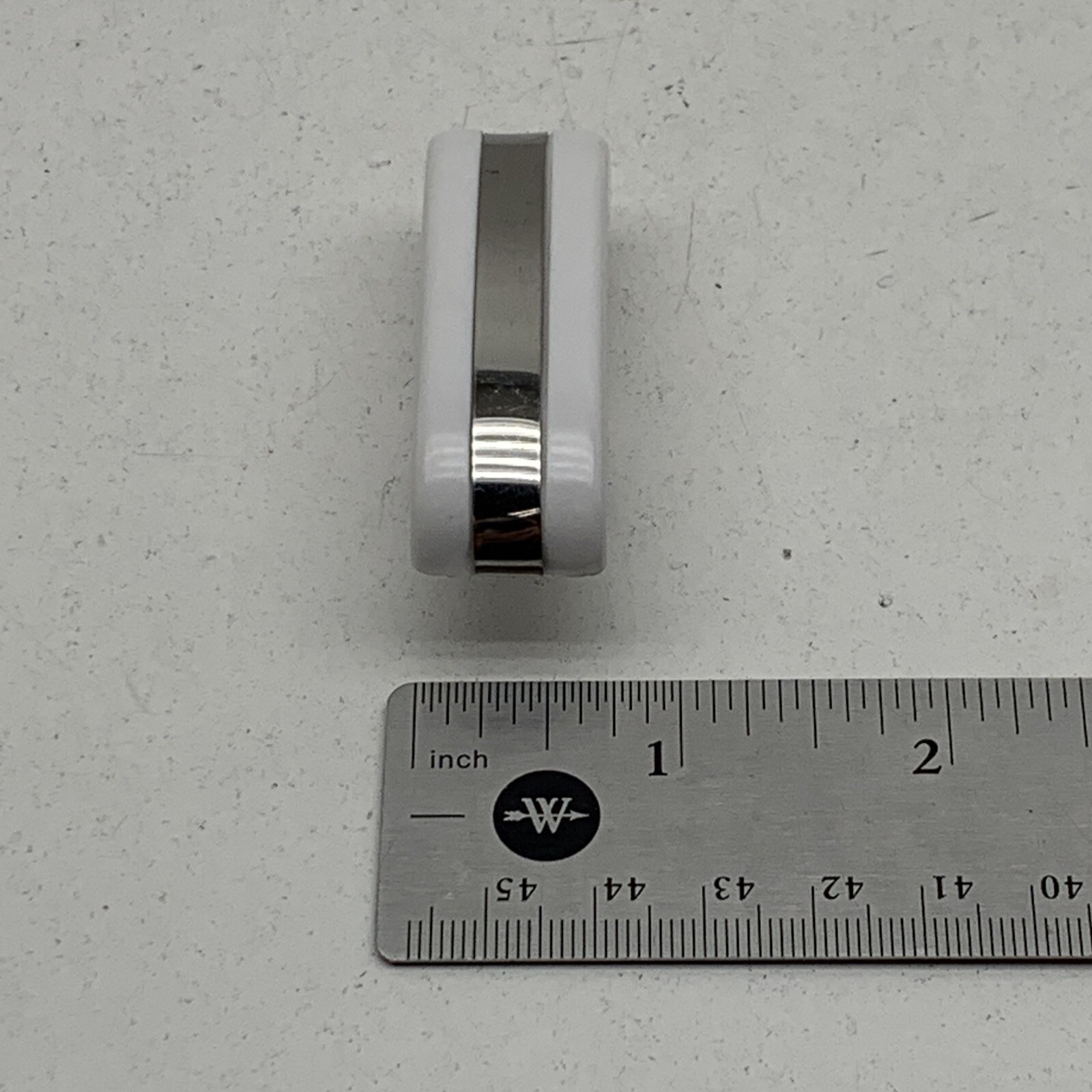 Vintage Appliance Oven Range Heater Thin White/Silver Trim Handle Knob 5/16″ Peg