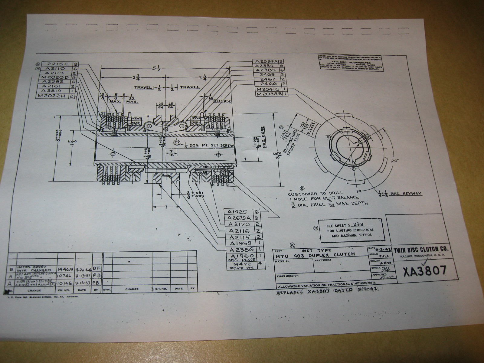 Twin Disc MTU Machine Tool Clutch Pack. #604 – mill lathe drive power unit