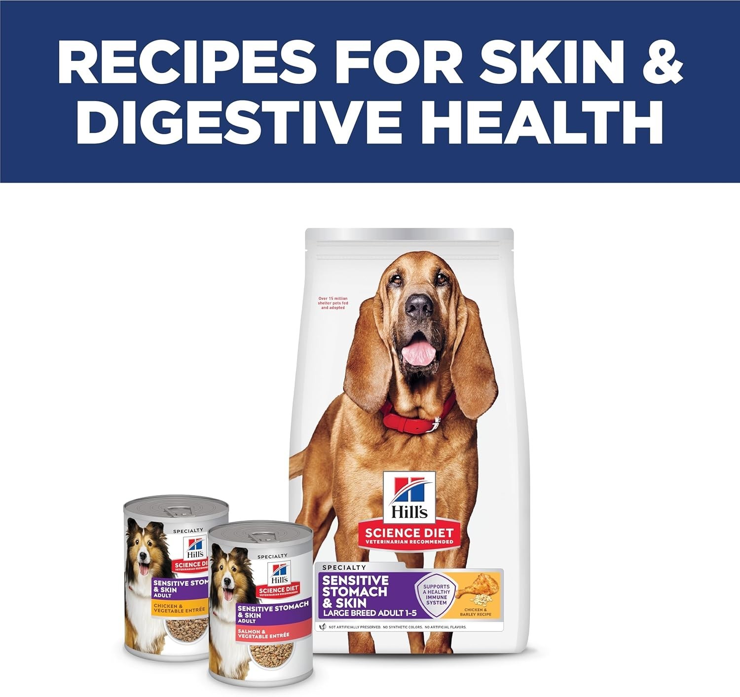 Hill’s Science Diet Adult Sensitive Stomach & Skin Large Breed, Chicken, 30 lb