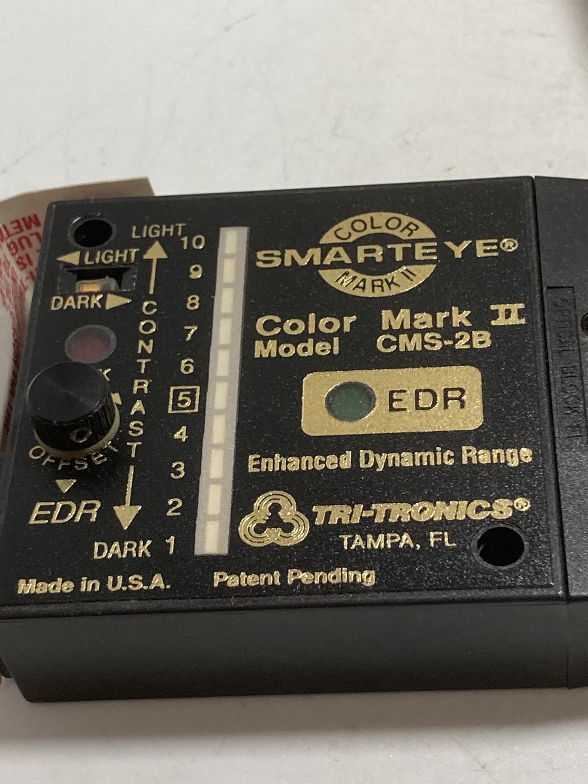 TRI-TRONICS CMS-2BF1 COLORMARK II CONTRAST SENSOR GREEN LED NPN PNP 4 PIN NIB