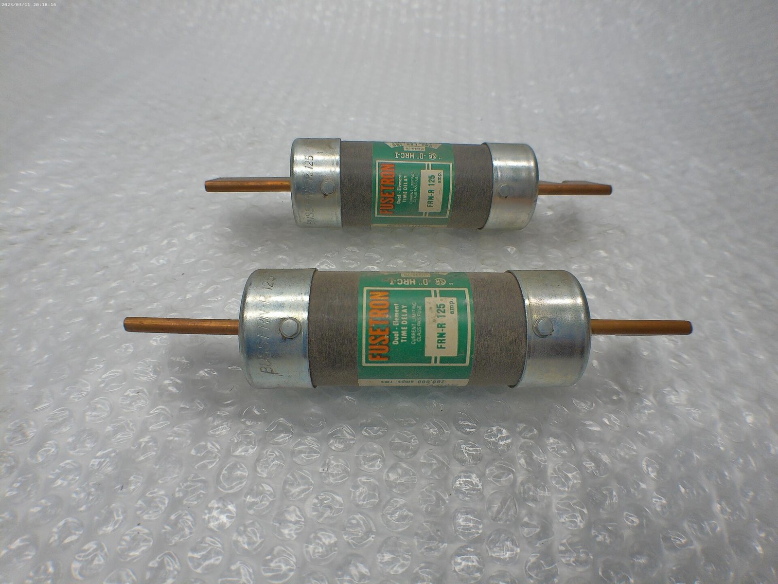 FUSETRON FRN-R-125 FUSE GREEN LOT OF 2 NSNP