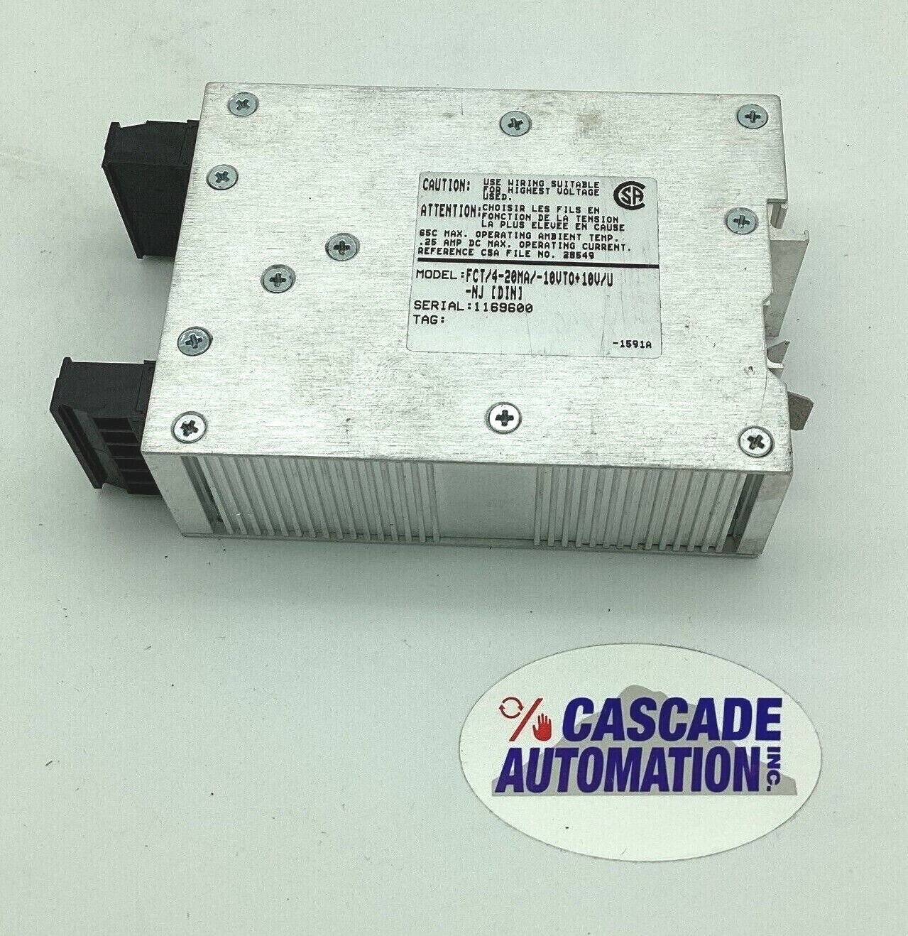 MOORE INDUSTRIES FCT/4-20MA/-10VTO+10V/U-MJ [DIN] SIGNAL CONVERTER ISOLATOR
