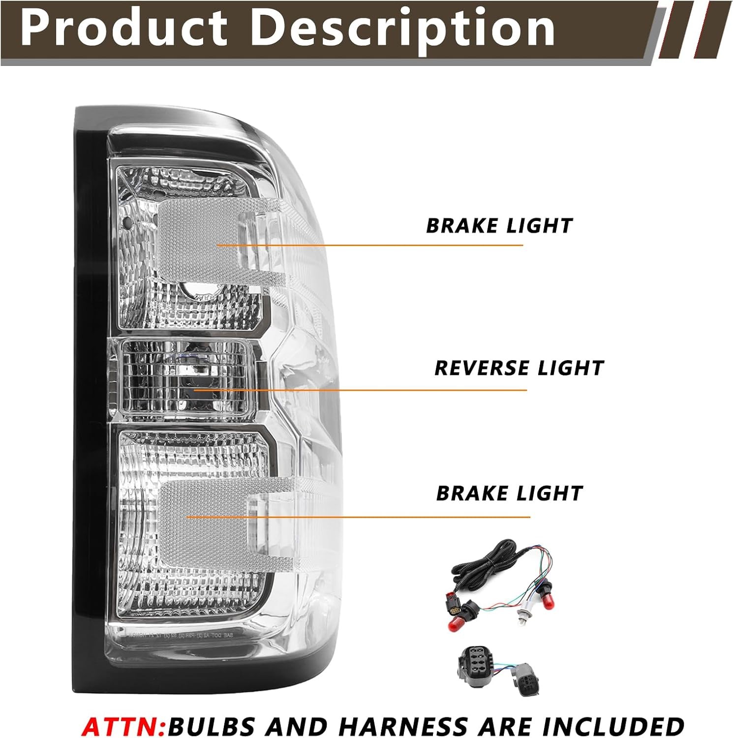 Tail Light Assembly Compatible with 2014-2018 Chevy Silverado 1500/2019 Silverad